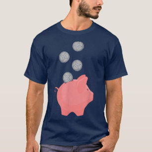 Ripple Crypto Hodl Coin Cryptocurrency Pig Wallet T-Shirt