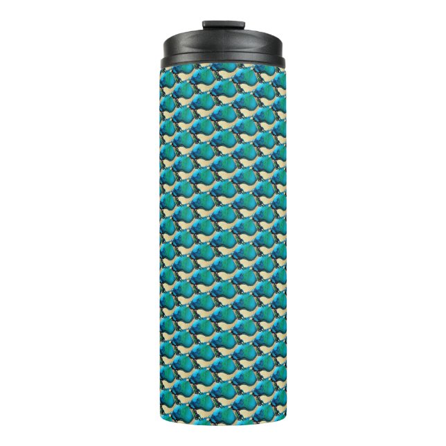 Ripple Grid  Abstract Geometric Pattern 1302 Thermal Tumbler (Front)