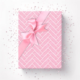 Ripple Herringbone in Pink Wrapping Paper