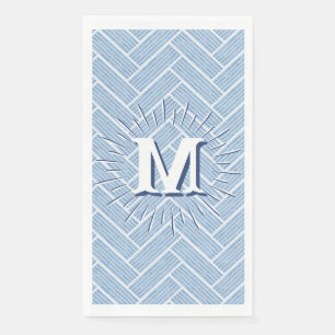 Ripple Herringbone in Slate Personalized Paper Guest Towels