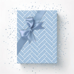 Ripple Herringbone in Slate Wrapping Paper