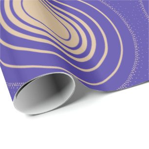 Ripple, Rings, Concentric Circles, Gold, Purple Wrapping Paper