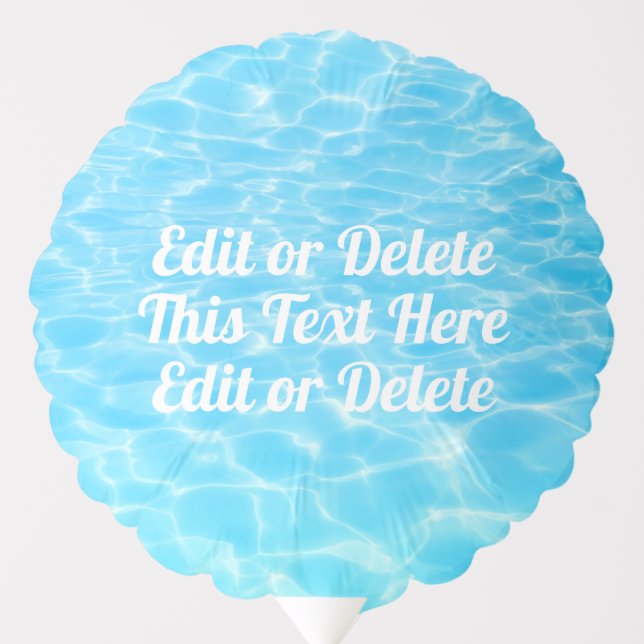 Ripple water Pool party Beach party custom text Balloon (Front)