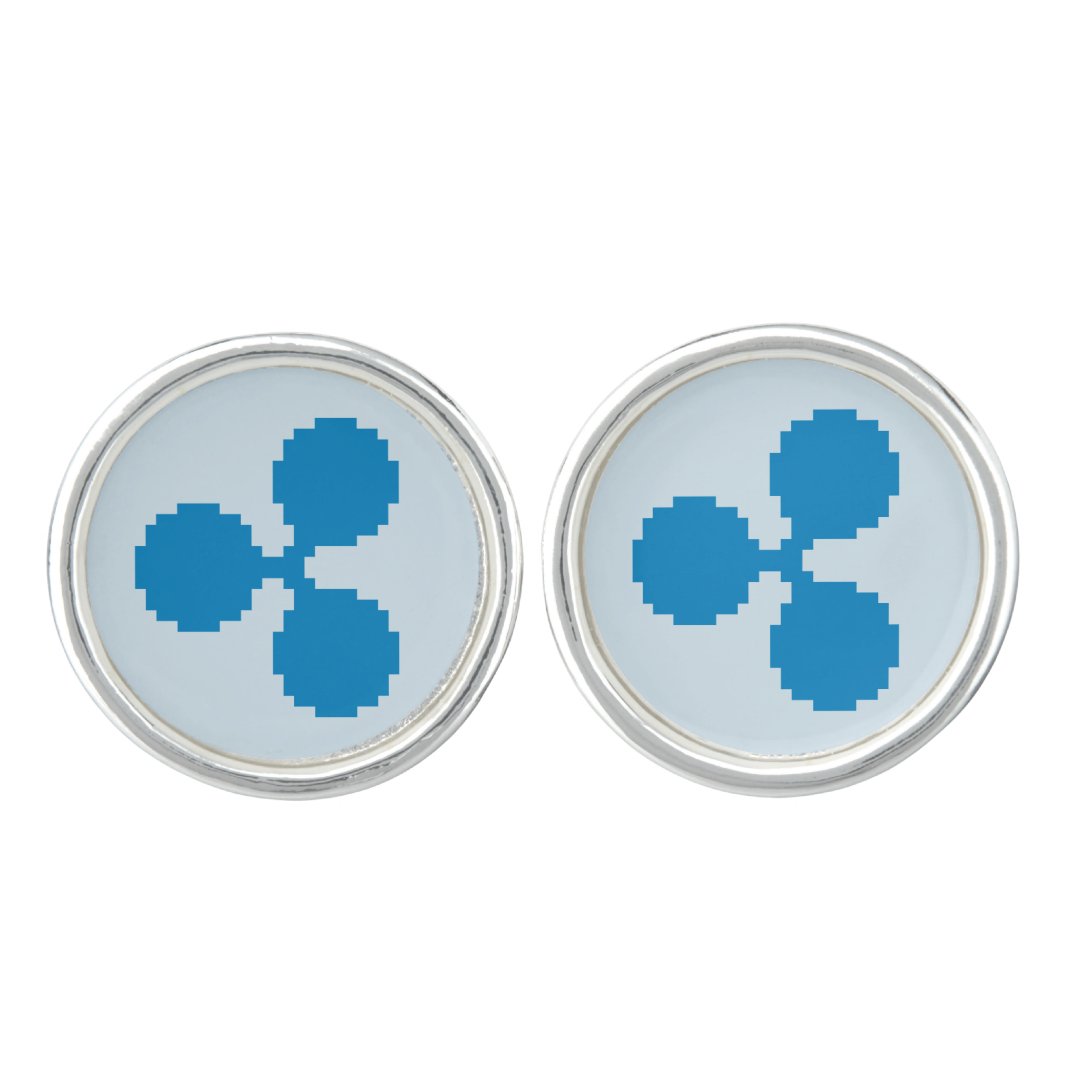 Ripple XRP 8Bit Logo Cufflinks Zazzle