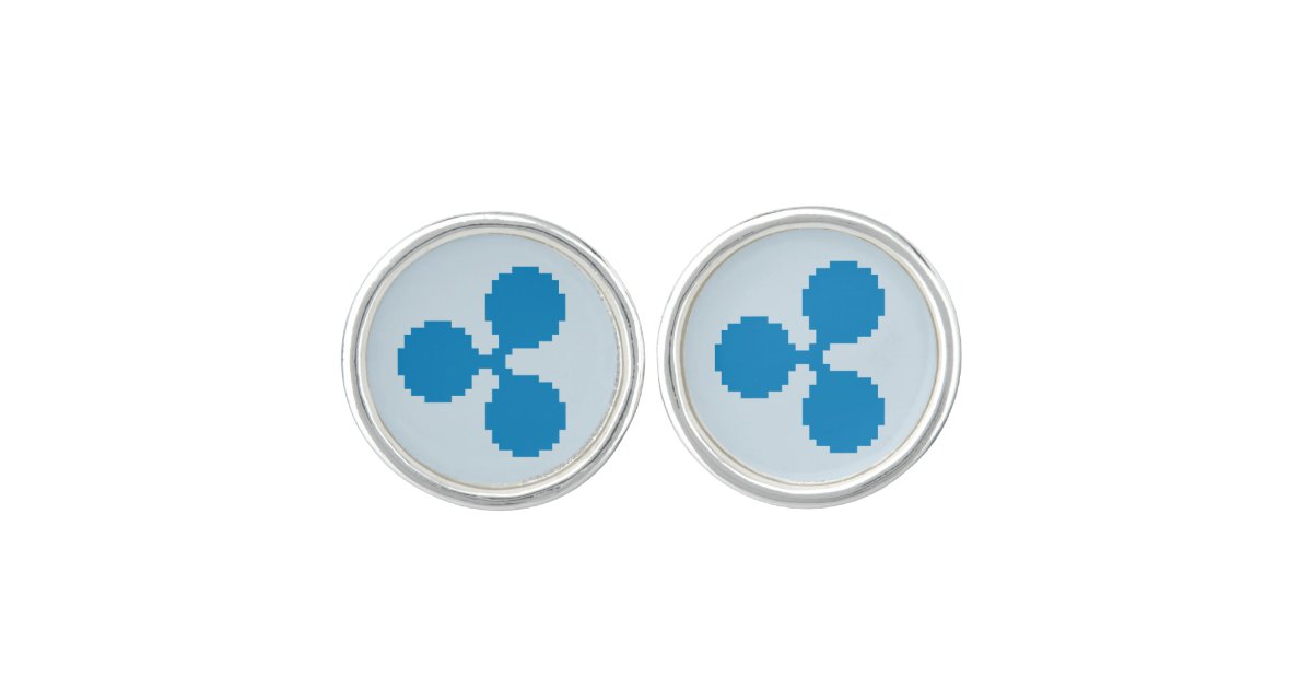 Ripple XRP 8Bit Logo Cufflinks Zazzle