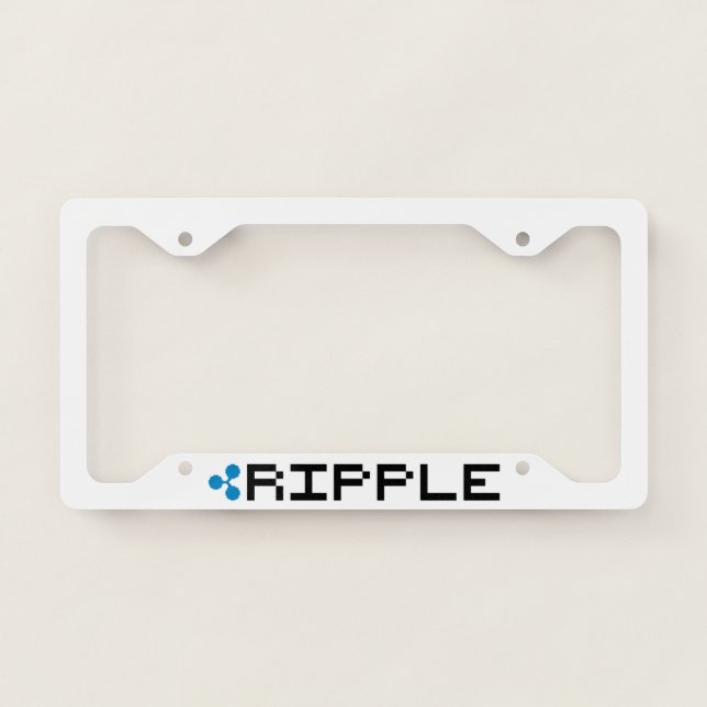 Ripple XRP 8-Bit Logo | License Plate Frame (Front)
