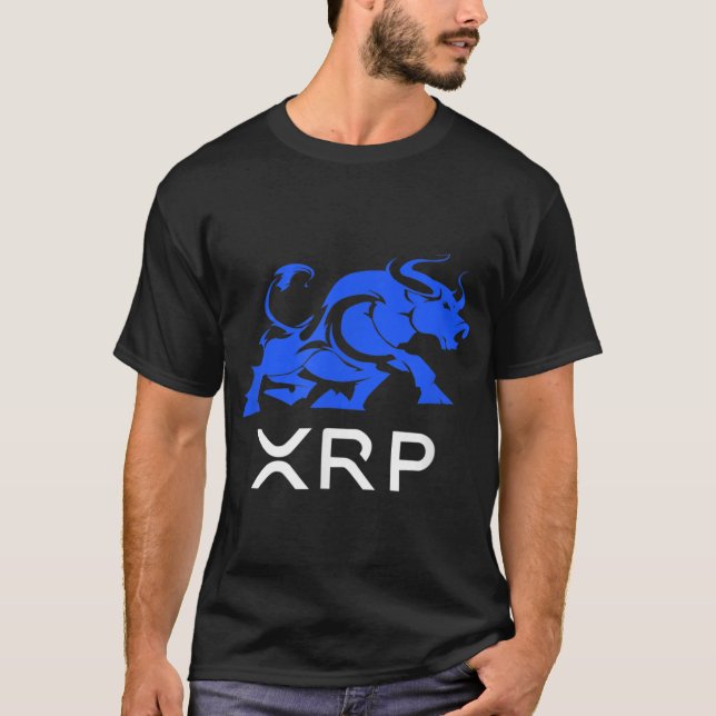 Ripple XRP BULLRUN to the MOON Cryptocurrency Mark T-Shirt (Front)