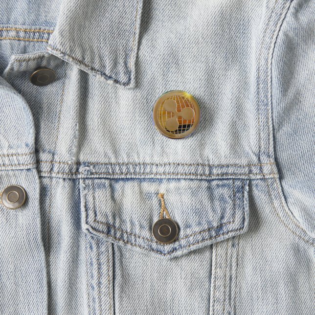 Ripple XRP Crypto Button – Gold Crypto Fans (In Situ)