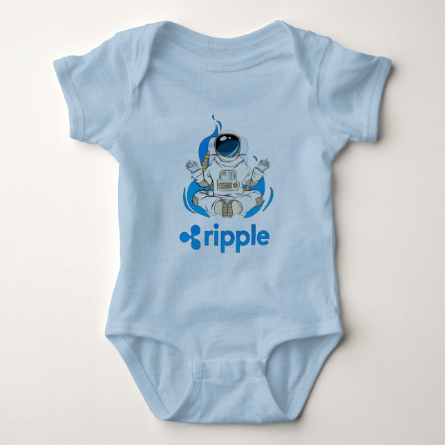 Ripple XRP  Cryptocurrency -Crypto Astronaut Baby Bodysuit (Front)