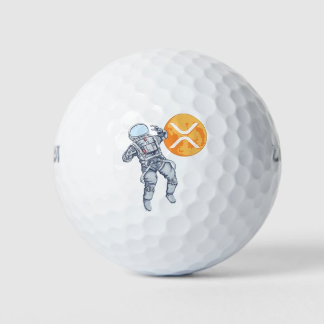 Ripple XRP  Cryptocurrency -Crypto Astronaut Golf Balls (Front)