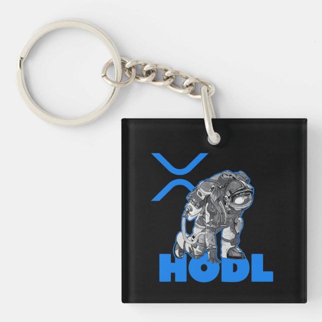Ripple XRP  Cryptocurrency -Crypto Astronaut-HODL Keychain (Front)