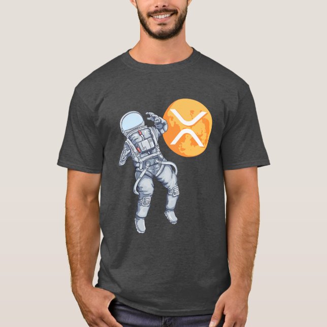 Ripple XRP  Cryptocurrency -Crypto Astronaut T-Shirt (Front)