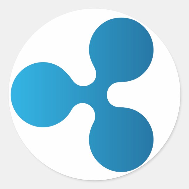 Ripple XRP Cryptocurrency Round Sticker (Front)