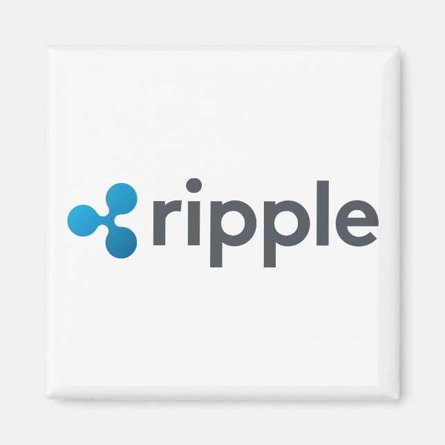 Ripple XRP Cryptocurrency Square Magnet (Front)