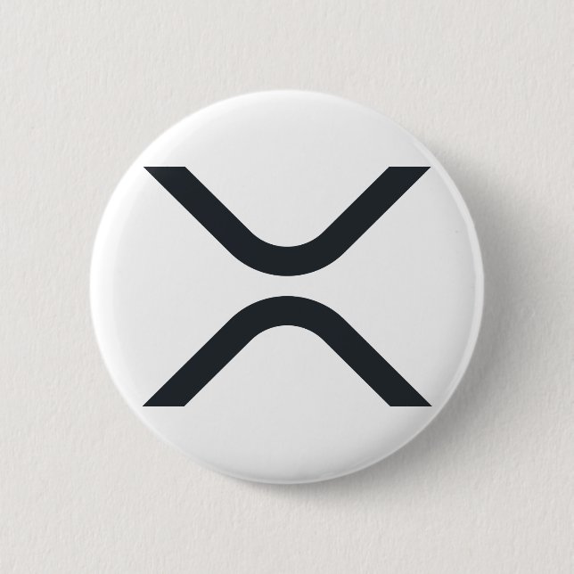 Ripple XRP Logo Crypto Blockchain Cryptocurrency Button (Front)