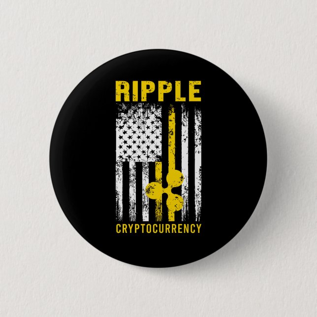 Ripple XRP US Flag American Cryptocurrency Gift Button (Front)