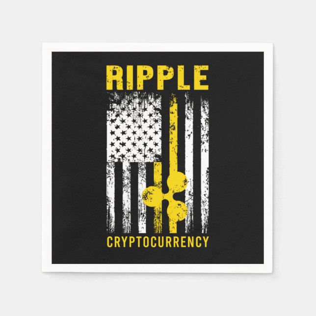 Ripple XRP US Flag American Cryptocurrency Gift Napkins (Front)