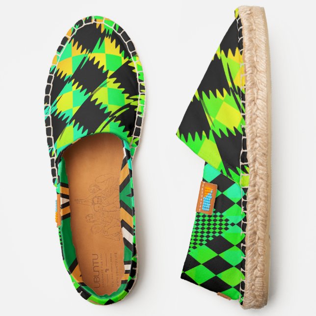 Rippled Checkers by Kenneth Yoncich Espadrilles (Side)