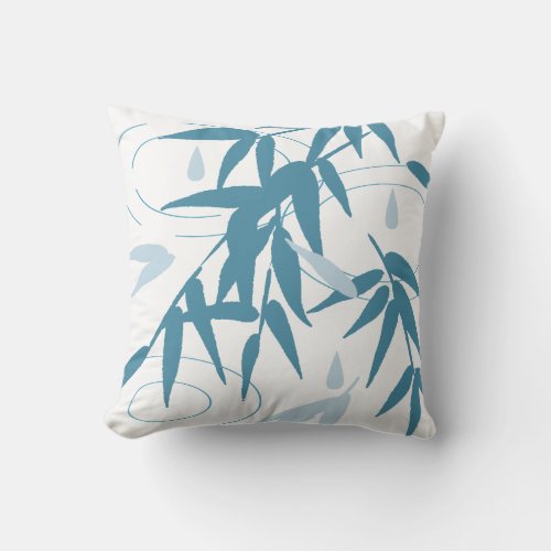 Ripples and Bamboo Leaves After Rain Throw Pillow