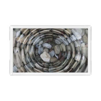 Ripples And Pebbles Acrylic Tray by beachcafe at Zazzle