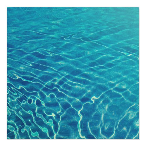Ripples and wave patterns on crystal clear water poster