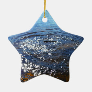 Ripples in a lake, from a fish jumping ceramic ornament