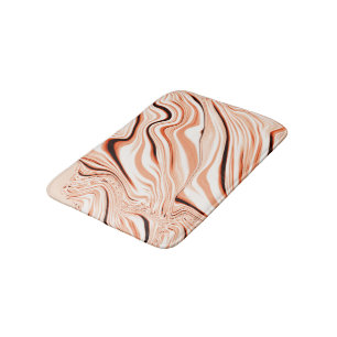 Ripples in shades of beige, curved brown cylinder bath mat