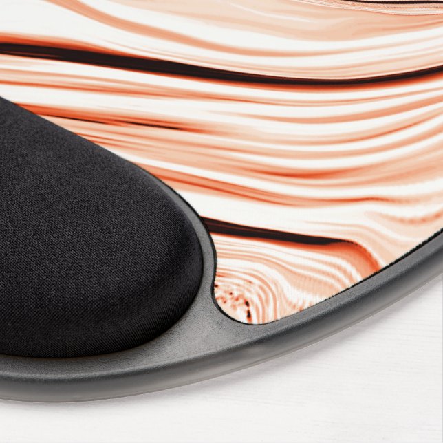 Ripples in shades of beige, curved brown cylinder  gel mouse pad (Right Side)