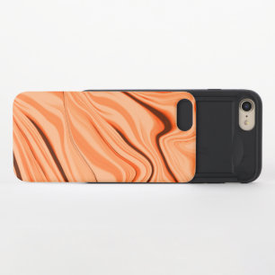 Ripples in shades of orange, curved brown cylinder iPhone 8/7 slider case
