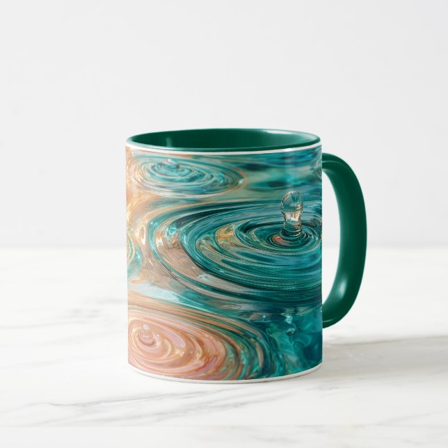 Ripples of Tranquility Abstract Water Harmony Mug (Front Right)