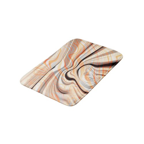 Ripples on pearly cream beige brown  pale orange bath mat