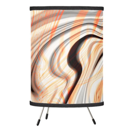 Ripples on pearly cream beige brown  pale orange tripod lamp