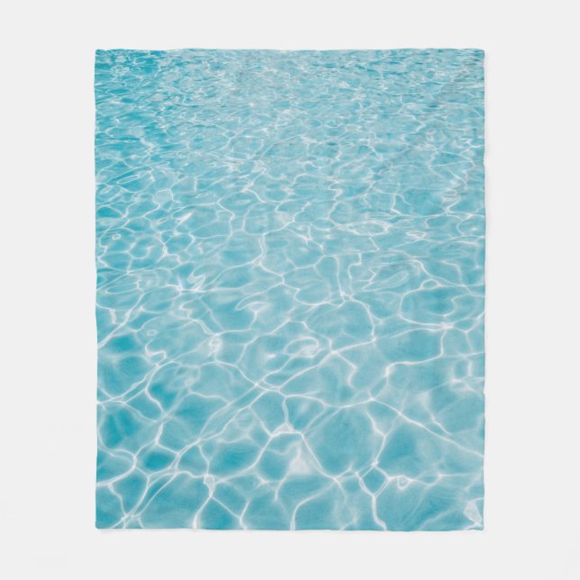 Rippling crystal blue water fleece blanket (Front)