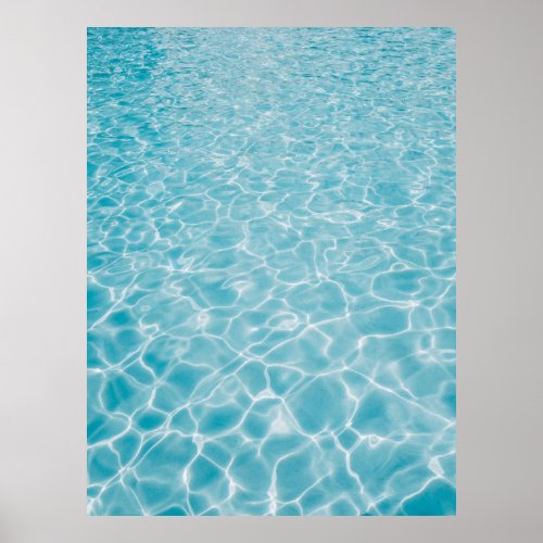 Rippling crystal blue water poster