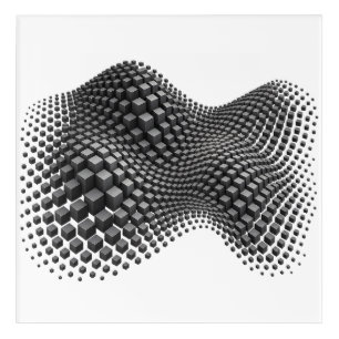 Rippling Metal Cube Wave Acrylic Print