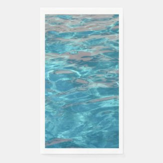 Rippling Tropical Blue Water Paper Guest Towels