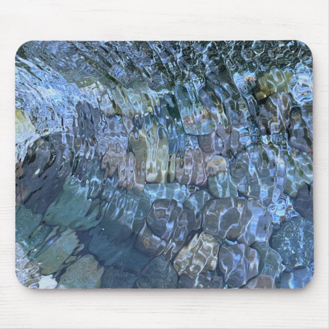 Rippling water, brook, steam, Underwater Stones Mouse Pad (Front)