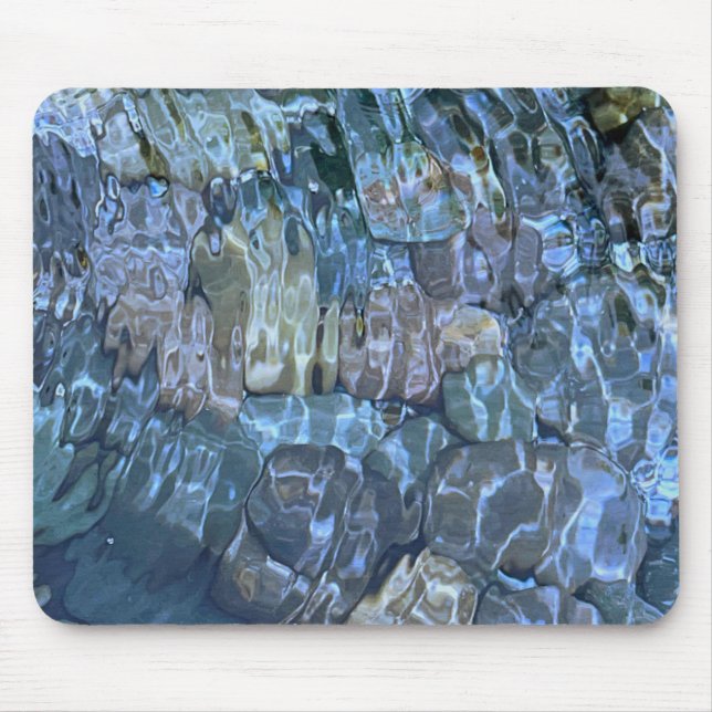 Rippling water, brook, steam, Underwater Stones Mouse Pad (Front)