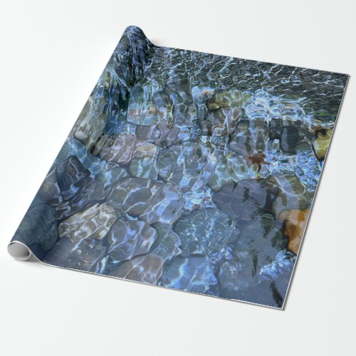 Rippling water brook steam Underwater Stones Wrapping Paper