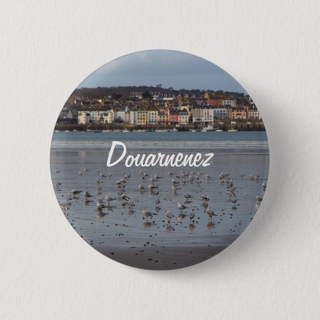Ris beach in Douarnenez Button (Front)