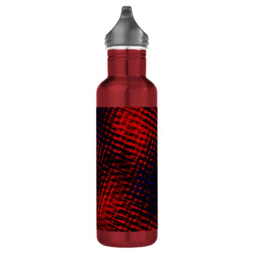 Riscos cruzados vermelho e azul stainless steel water bottle