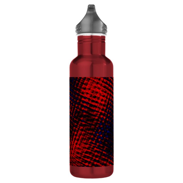 Riscos cruzados vermelho e azul stainless steel water bottle (Right)