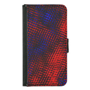 Riscos vermelhos cruzados e fundo azul? samsung galaxy s5 wallet case