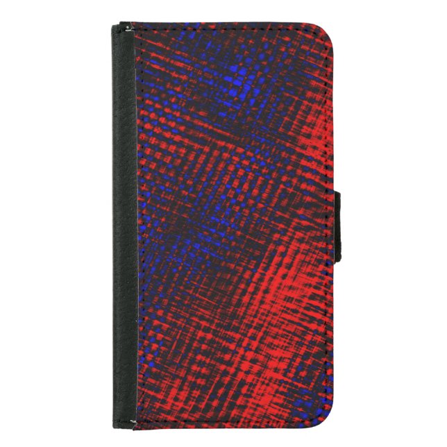 Riscos vermelhos cruzados e fundo azul? samsung galaxy wallet case (Front)