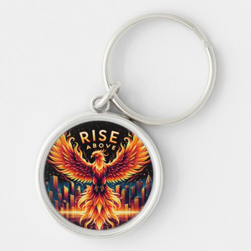 Rise Above Phoenix Fire Keychain