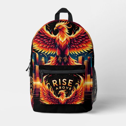 Rise Above Phoenix Printed Backpack