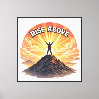 Rise Above Silhouette on Summit Sunrise Canvas Print