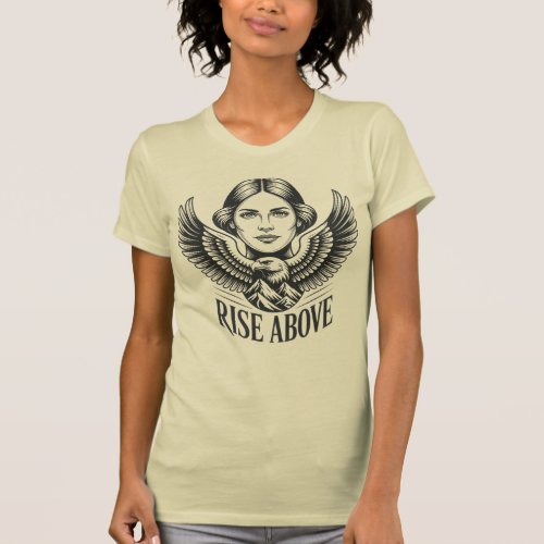 Rise Above Woman Eagle Wings Mountain Freedom T-Shirt