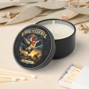 Rise and cluck mini candle favors