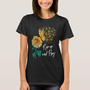 Rise and Pray Jesus Sunflower Christian Religious T-Shirt